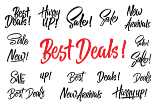 New Year Sale: Hand-Lettered PNG Graphics for Your Promotions