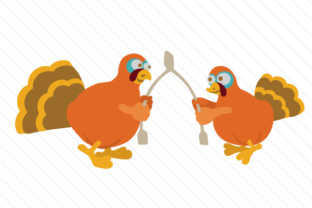Wishbone Tug of War: A Festive Thanksgiving Design for Apparel, Decor, and Craft Projects